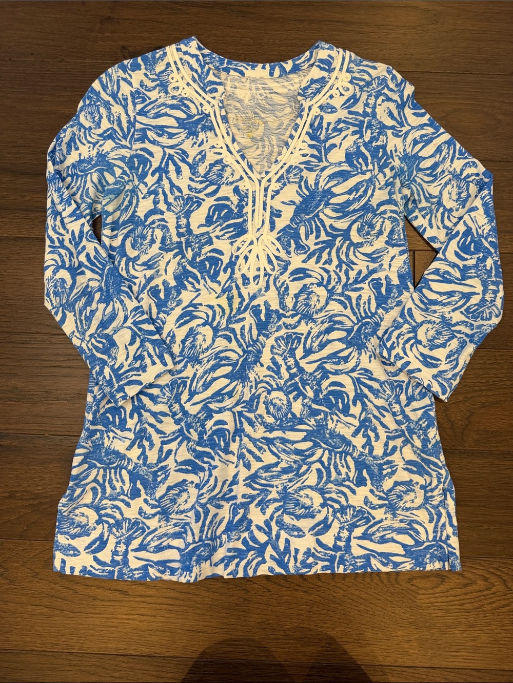 Lilly Pulitzer Kaia Knit Tunic Top in "Lobster On A Roll" Print - XS - C69-009